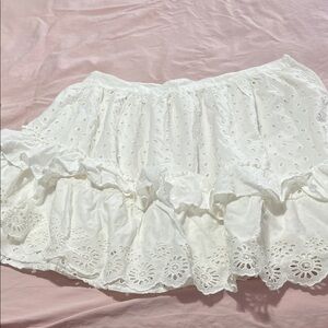 Elegant White Eyelet Skirt